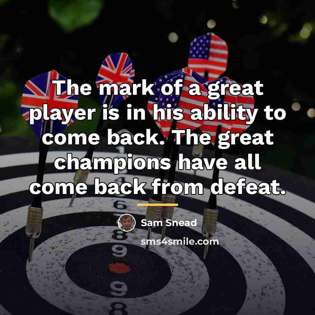 “The mark of a great player is in his ability…” quote by Sam Snead