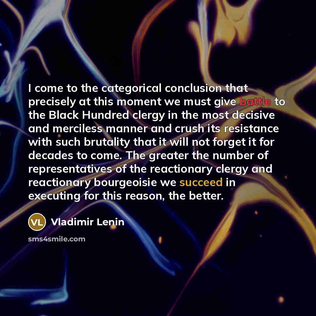 “I come to the categorical conclusion that precisely at this…” quote by Vladimir Lenin