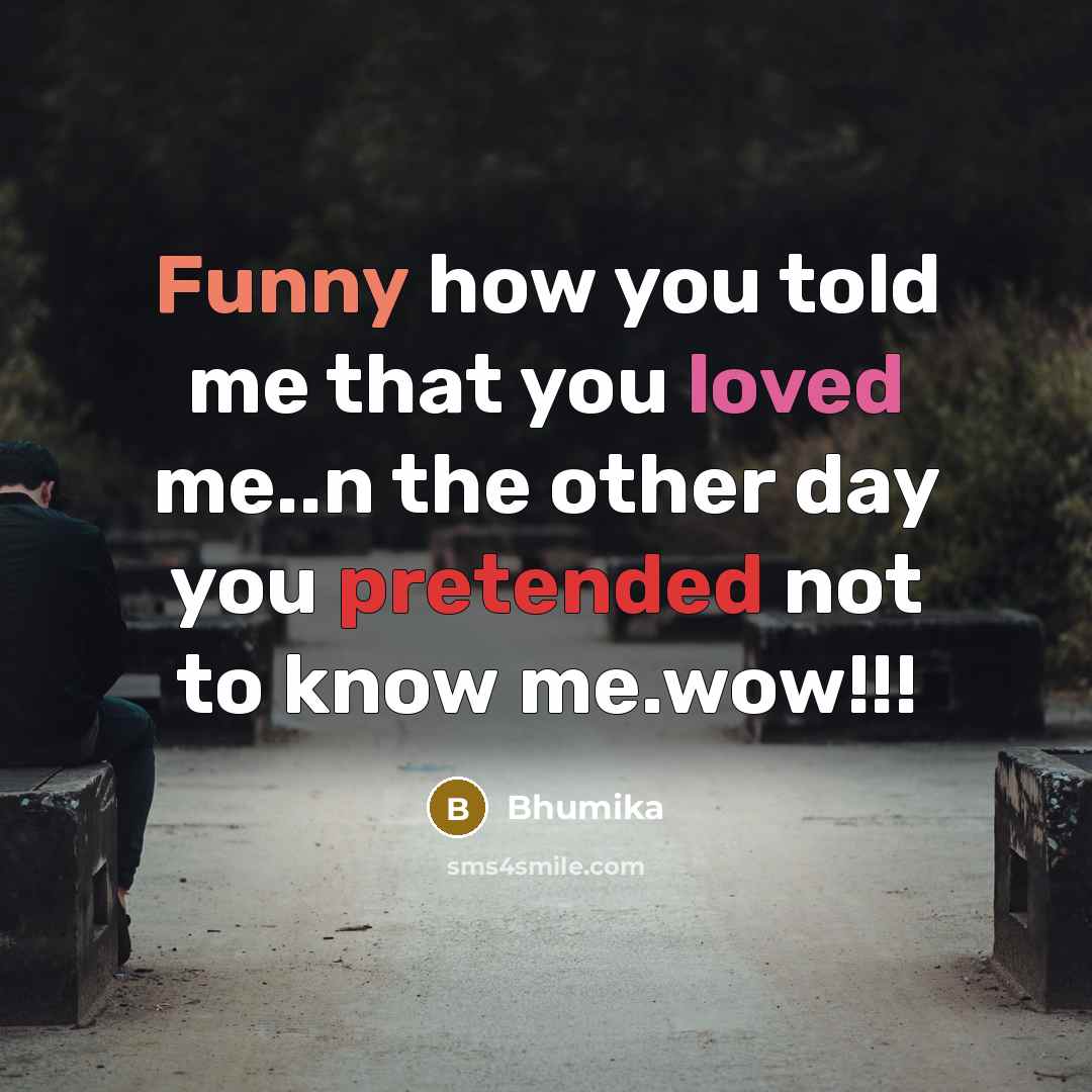 “Funny how you told me that you loved me..n the…” quote by Bhumika