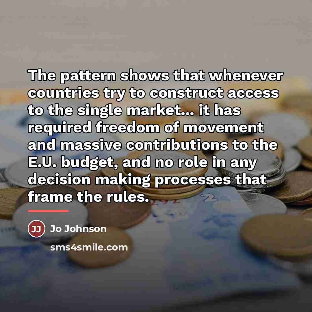 “The pattern shows that whenever countries try to construct access…” quote by Jo Johnson