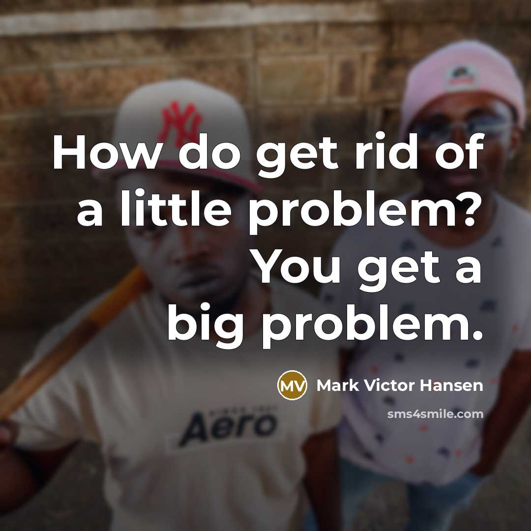 “How do get rid of a little problem? You get…” quote by Mark Victor Hansen