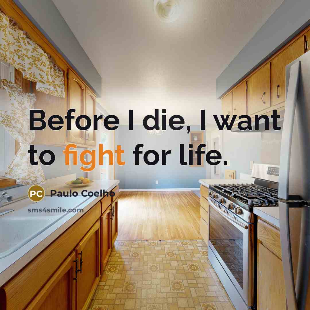 “Before I die, I want to fight for life.…” quote by Paulo Coelho