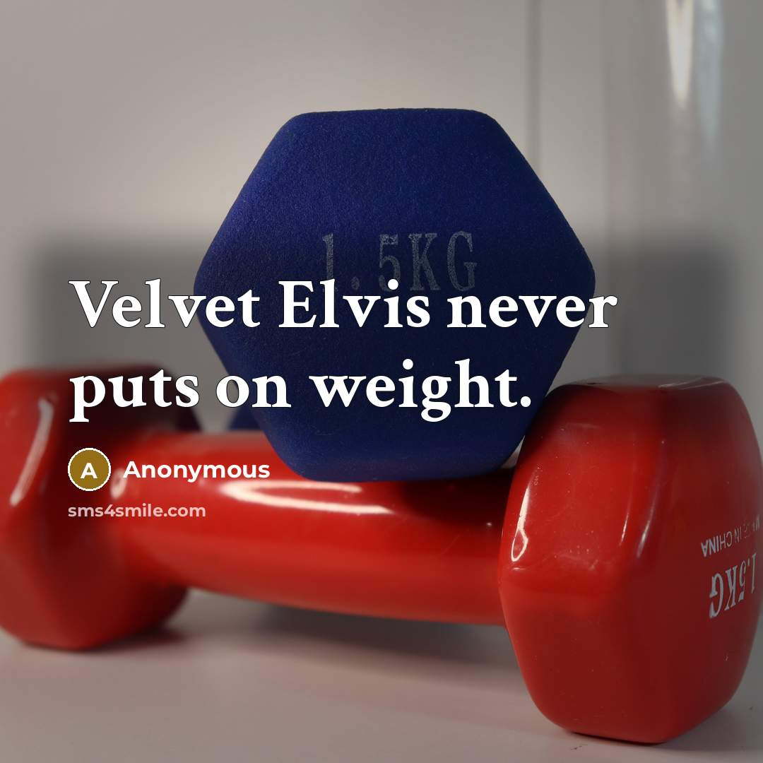 “Velvet Elvis never puts on weight.” quote by Anonymous