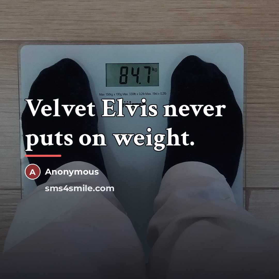 “Velvet Elvis never puts on weight.…” quote by Anonymous