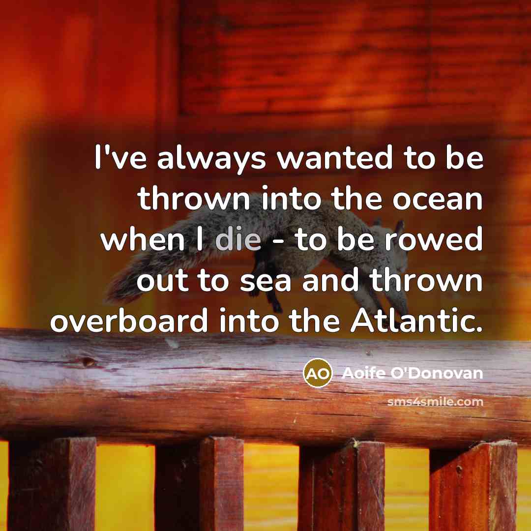 “I've always wanted to be thrown into the ocean when…” quote by Aoife O'Donovan