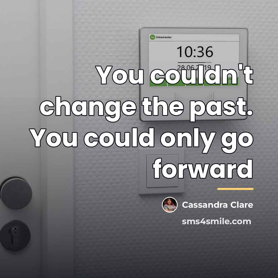 “You couldn't change the past. You could only go forward…” quote by Cassandra Clare