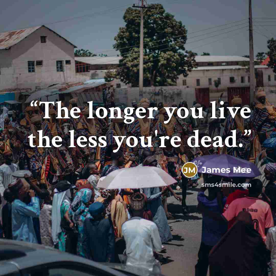 “The longer you live the less you're dead.” quote by James Mee