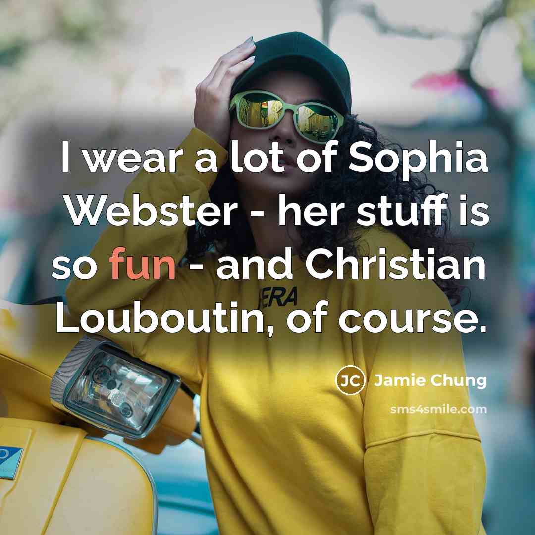 “I wear a lot of Sophia Webster - her stuff…” quote by Jamie Chung