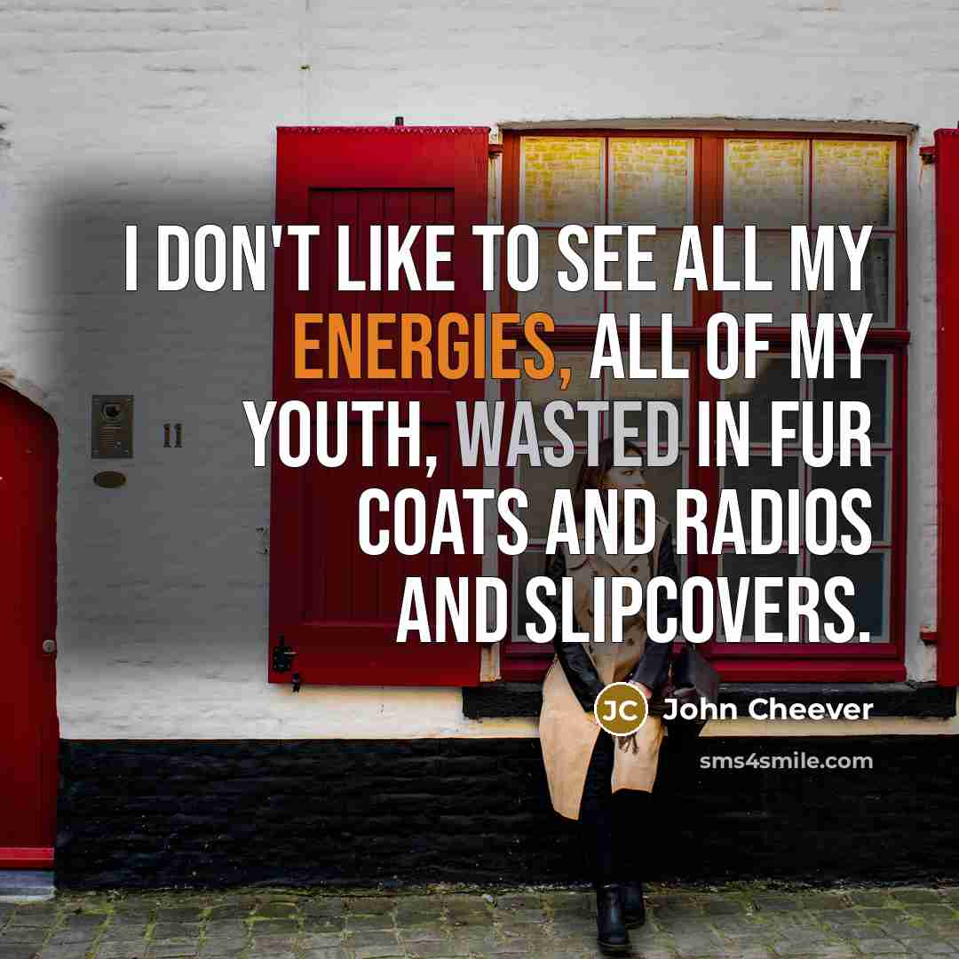 “I don't like to see all my energies, all of…” quote by John Cheever