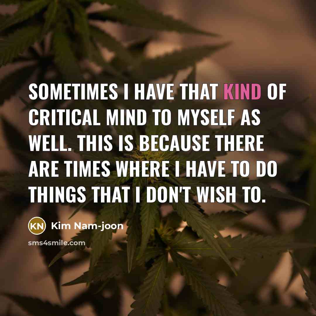 “Sometimes I have that kind of critical mind to myself…” quote by Kim Nam-joon