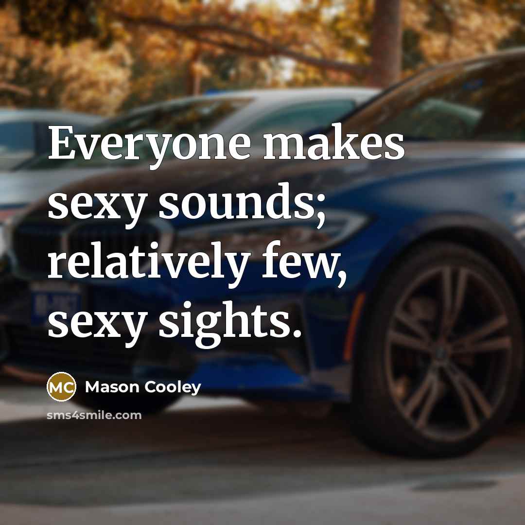 “Everyone makes sexy sounds; relatively few, sexy sights.…” quote by Mason Cooley