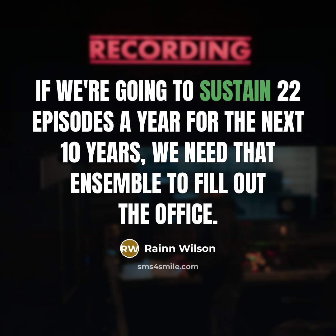 “If we're going to sustain 22 episodes a year for…” quote by Rainn Wilson