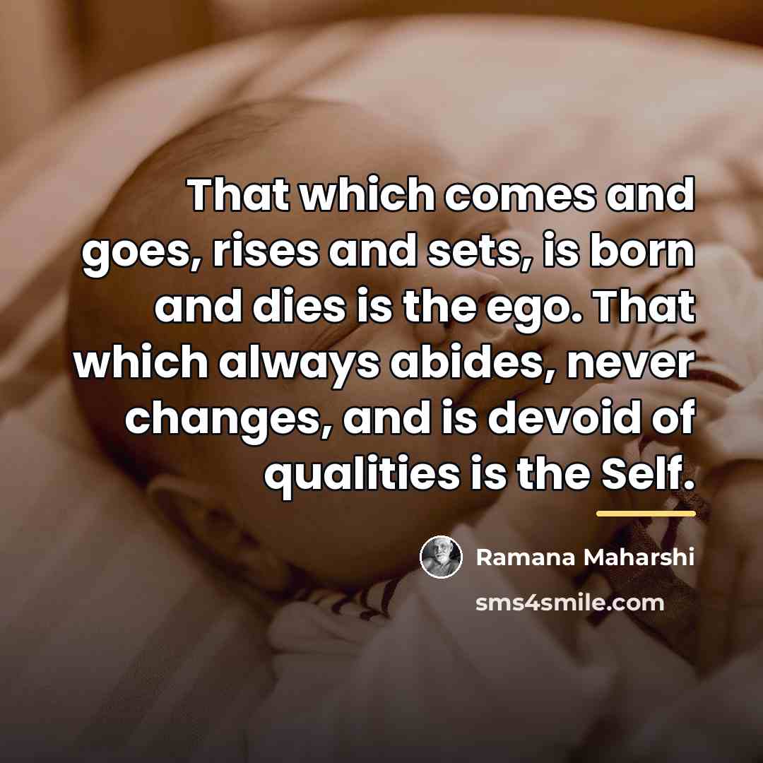 “That which comes and goes, rises and sets, is born…” quote by Ramana Maharshi