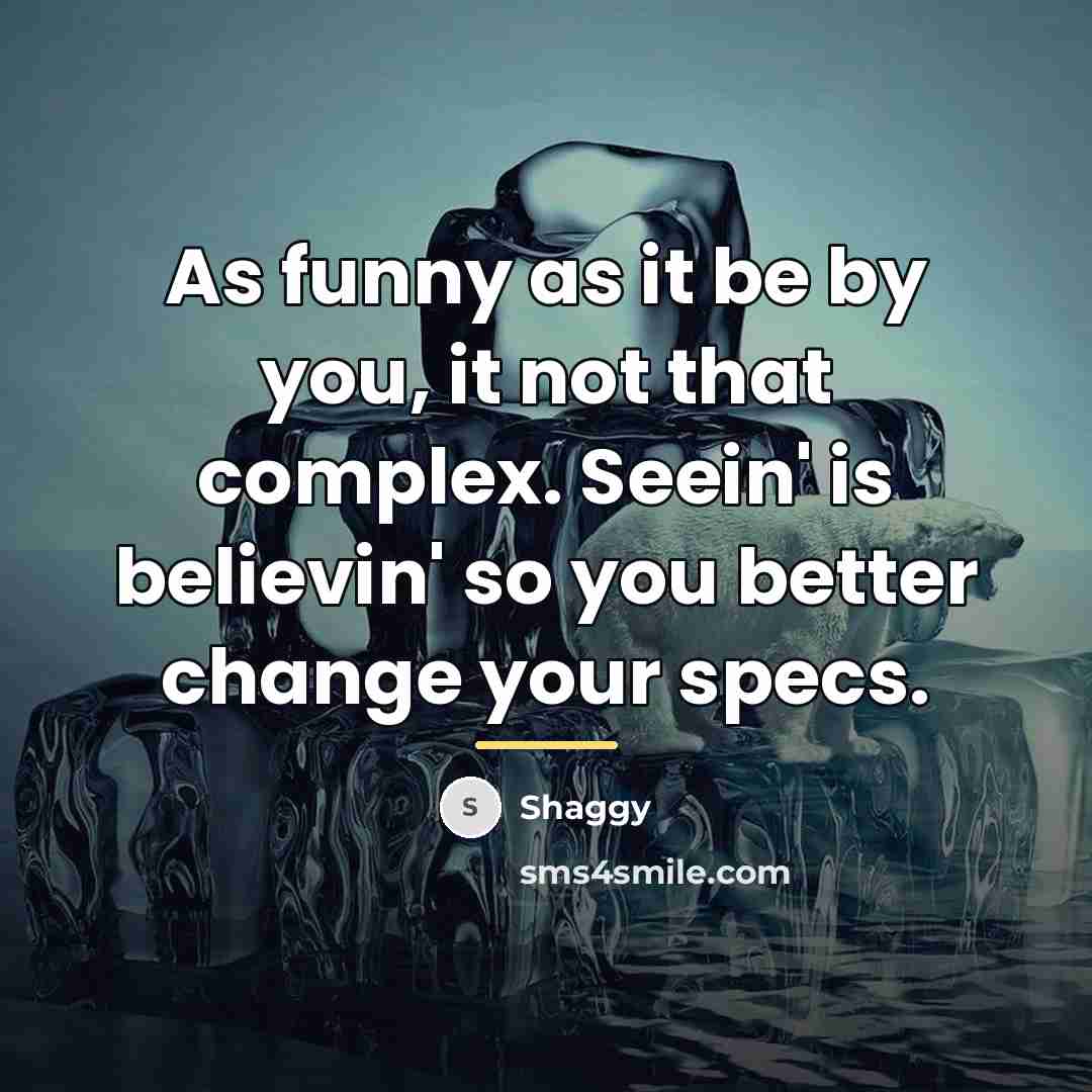 “As funny as it be by you, it not that…” quote by Shaggy