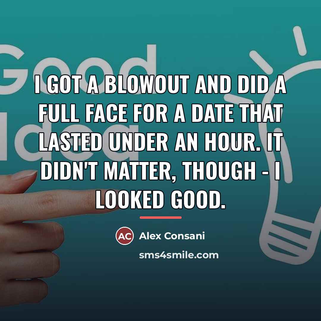 “I got a blowout and did a full face for…” quote by Alex Consani