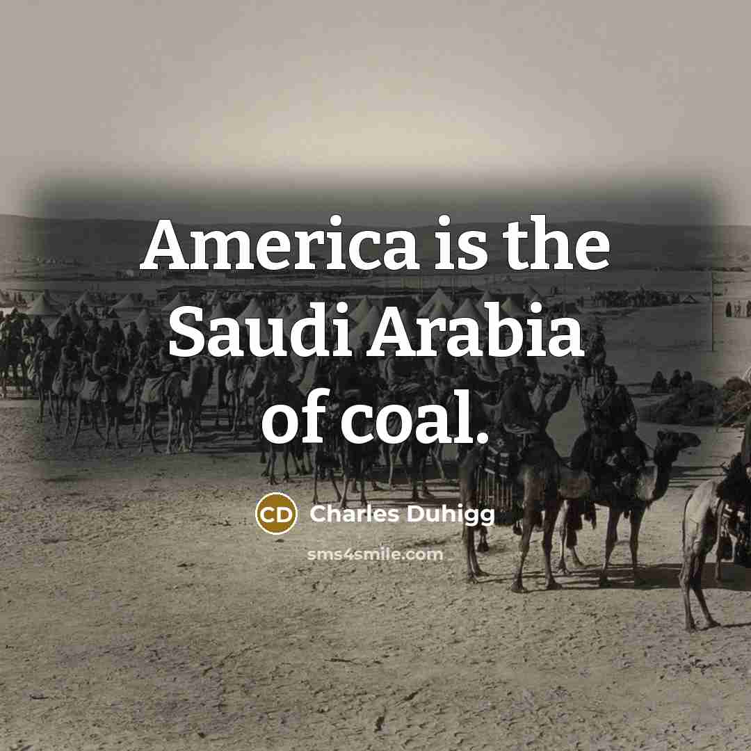 “America is the Saudi Arabia of coal.…” quote by Charles Duhigg