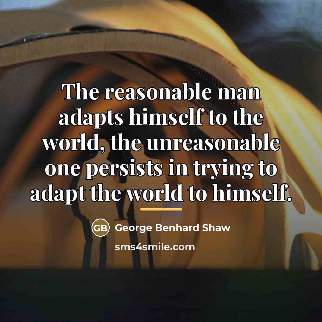 “The reasonable man adapts himself to the world, the unreasonable…” quote by Anonymous