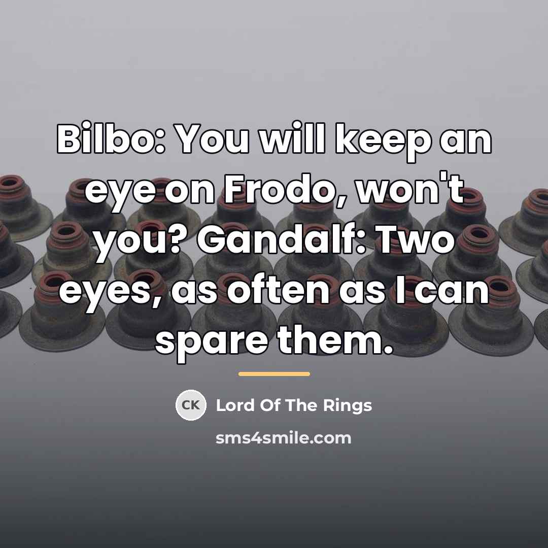 “Bilbo: You will keep an eye on Frodo, won't you?…” quote by Lord Of The Rings