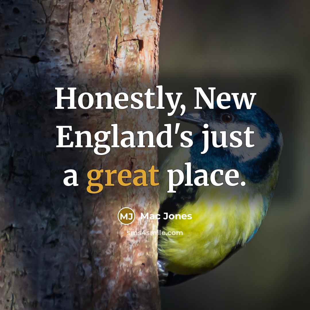 “Honestly, New England's just a great place.…” quote by Mac Jones