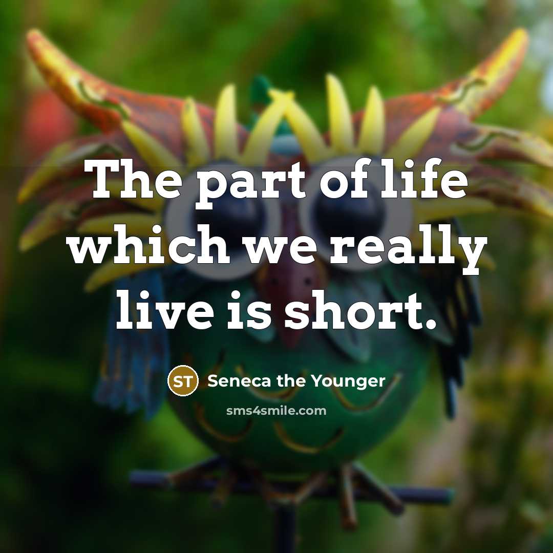 “The part of life which we really live is short.…” quote by Seneca the Younger
