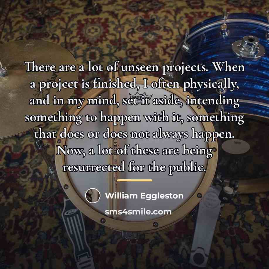 “There are a lot of unseen projects. When a project…” quote by William Eggleston