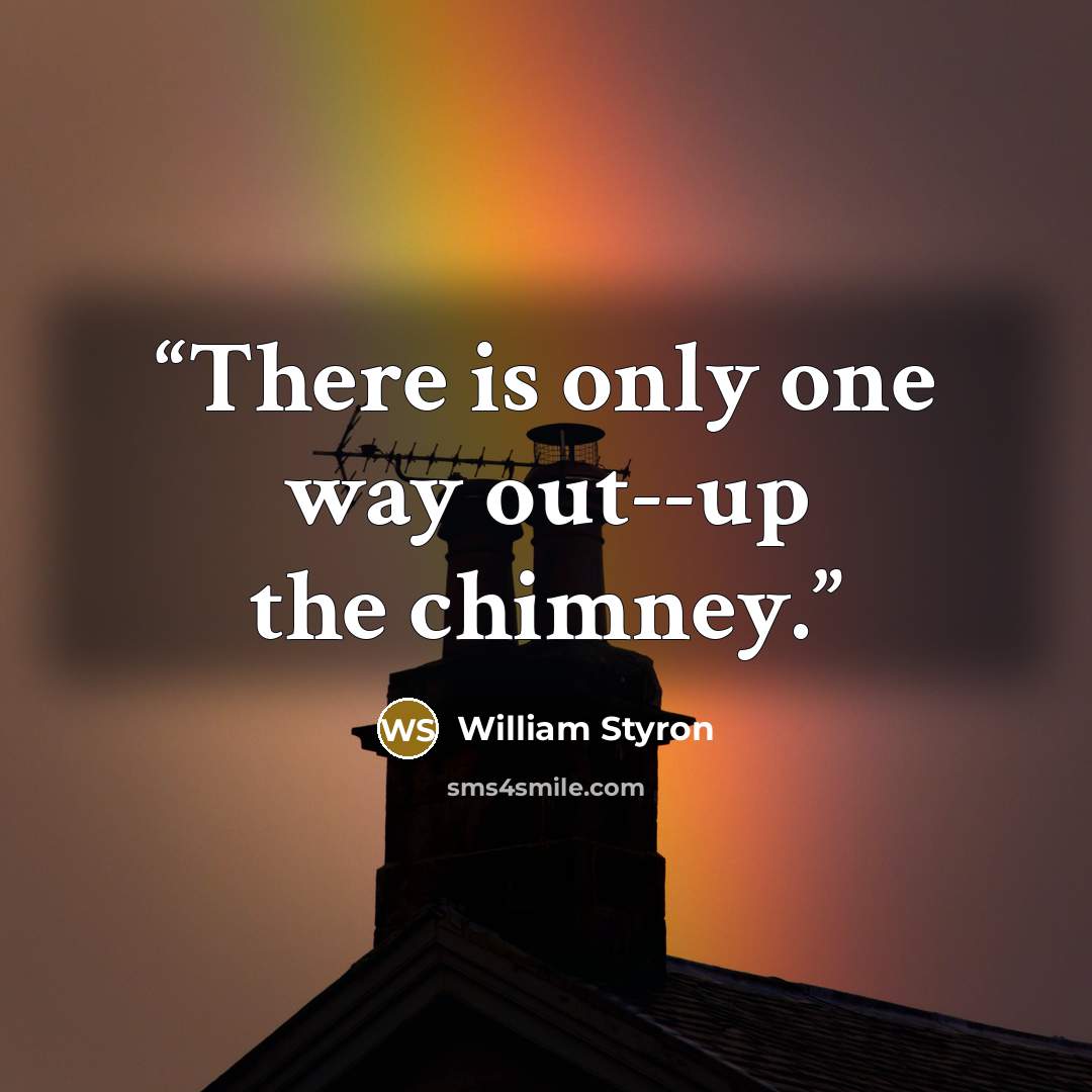 “There is only one way out--up the chimney.” quote by William Styron