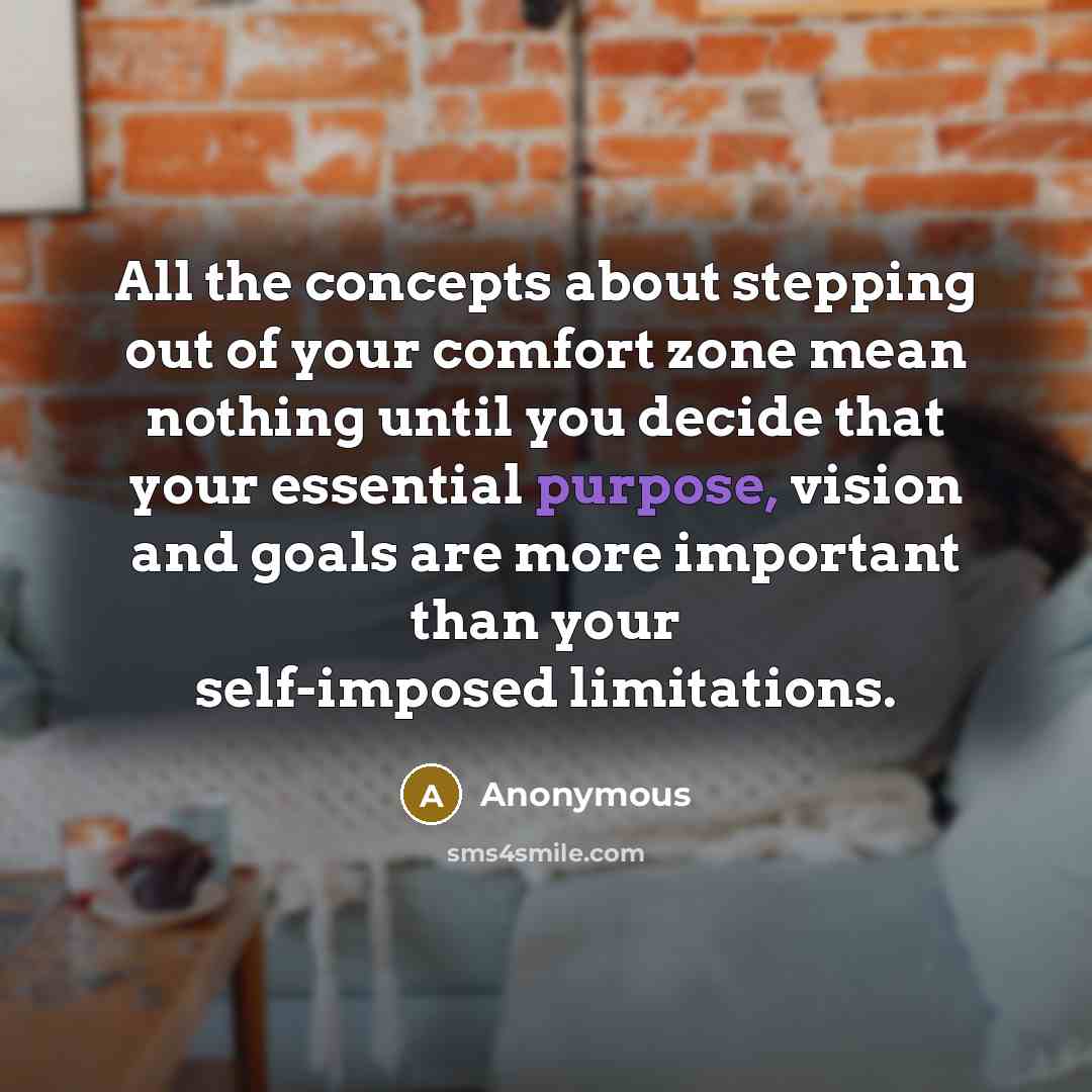 “All the concepts about stepping out of your comfort zone…” quote by Anonymous