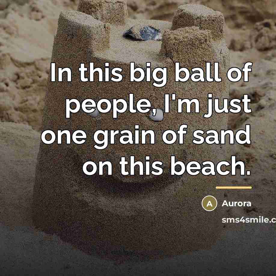 “In this big ball of people, I'm just one grain…” quote by Aurora