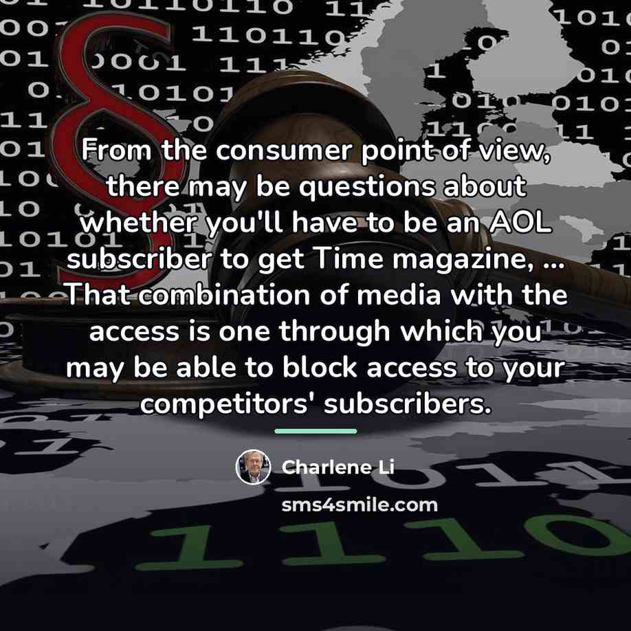 “From the consumer point of view, there may be questions…” quote by Charlene Li