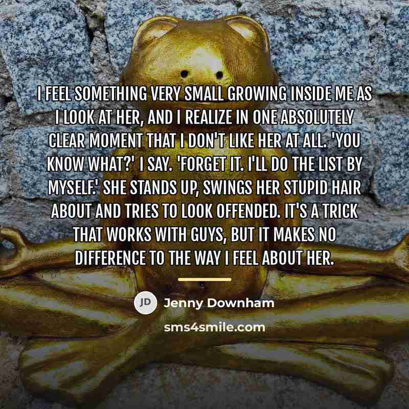 “I feel something very small growing inside me as I…” quote by Jenny Downham