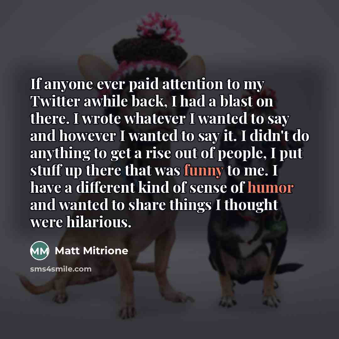 “If anyone ever paid attention to my Twitter awhile back,…” quote by Matt Mitrione