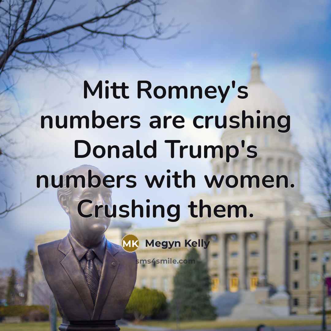 “Mitt Romney's numbers are crushing Donald Trump's numbers with women.…” quote by Megyn Kelly