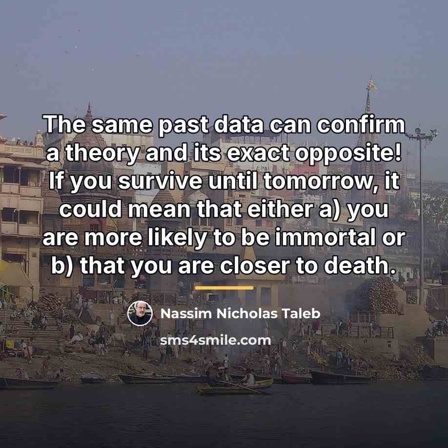 “The same past data can confirm a theory and its…” quote by Nassim Nicholas Taleb