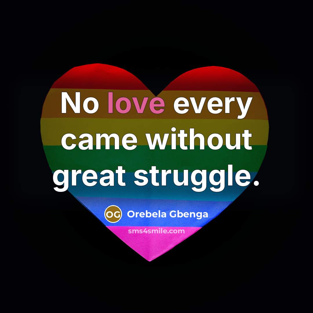 “No love every came without great struggle.…” quote by Orebela Gbenga