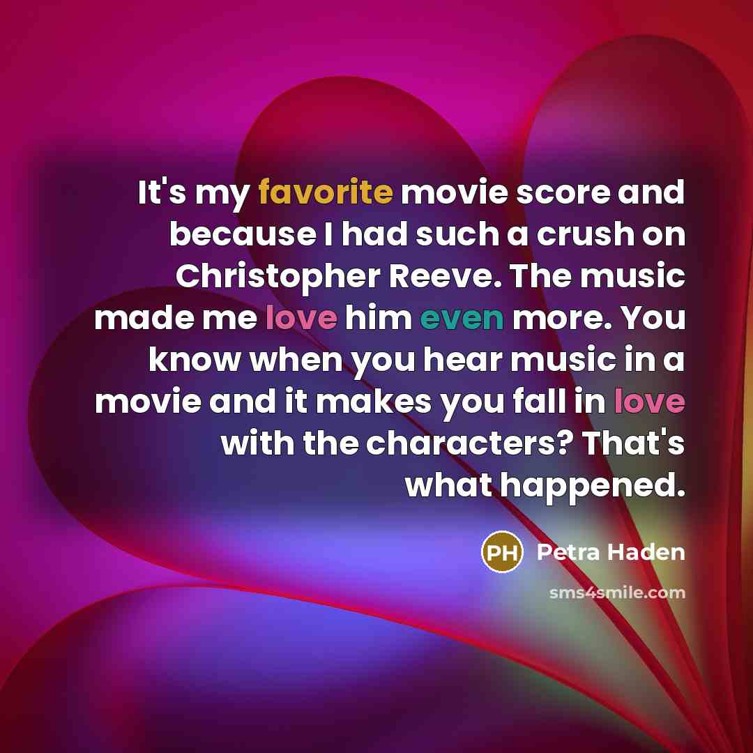 “It's my favorite movie score and because I had such…” quote by Petra Haden