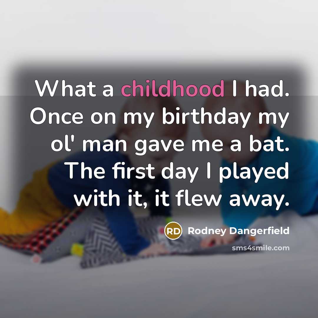 “What a childhood I had. Once on my birthday my…” quote by Rodney Dangerfield