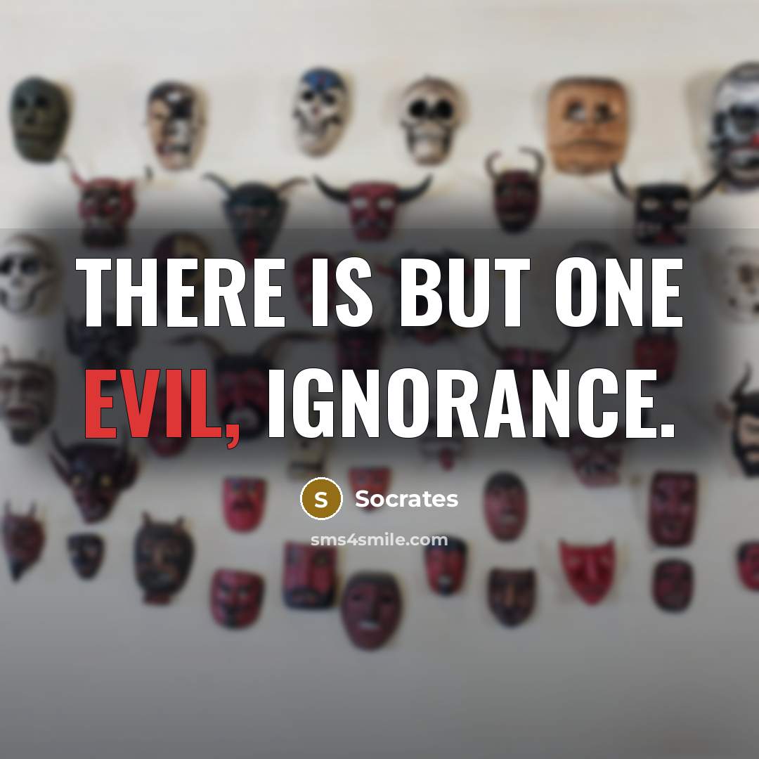 “There is but one evil, ignorance.…” quote by Socrates