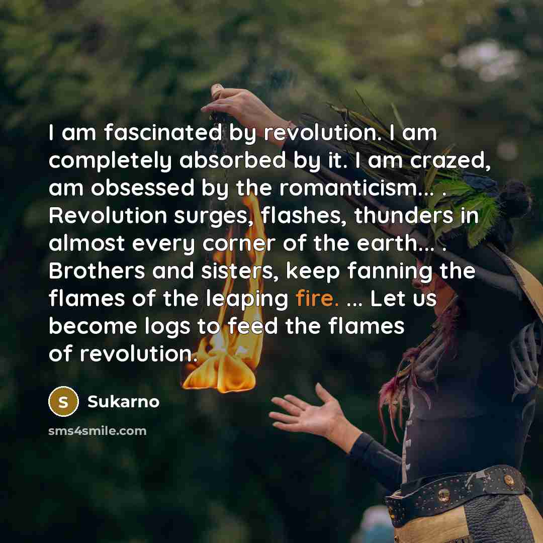 “I am fascinated by revolution. I am completely absorbed by…” quote by Sukarno