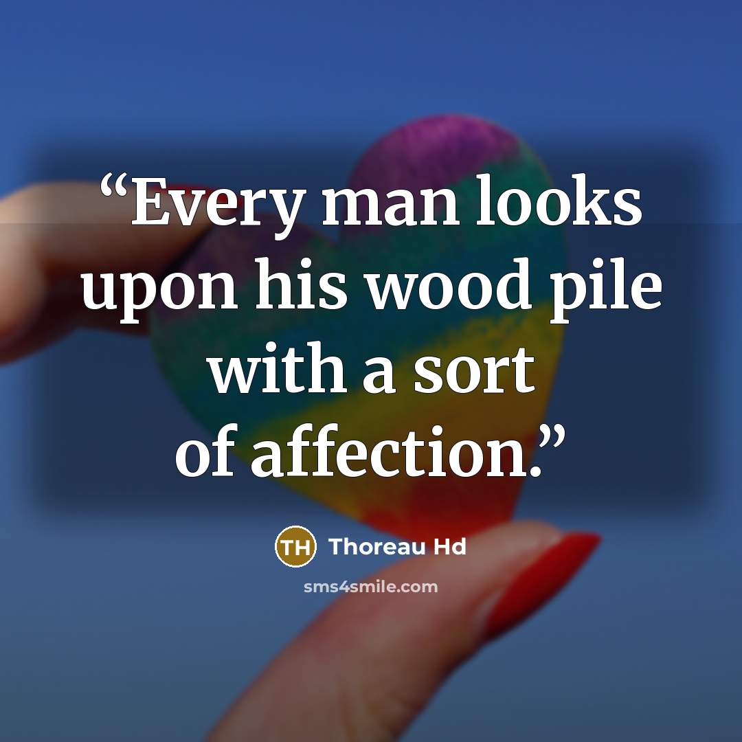 “Every man looks upon his wood pile with a sort of affection.” quote by Thoreau Hd