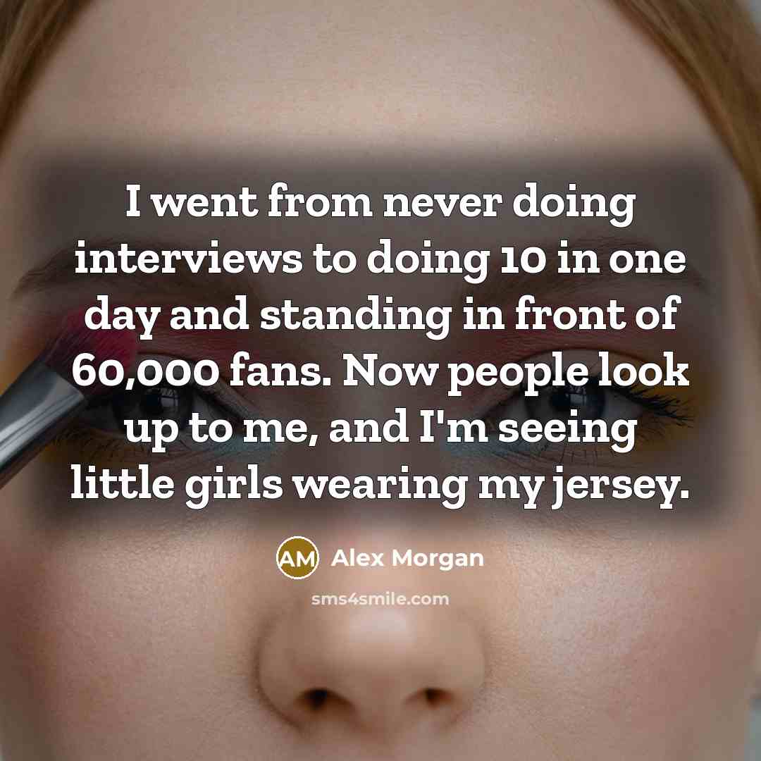 “I went from never doing interviews to doing 10 in…” quote by Alex Morgan