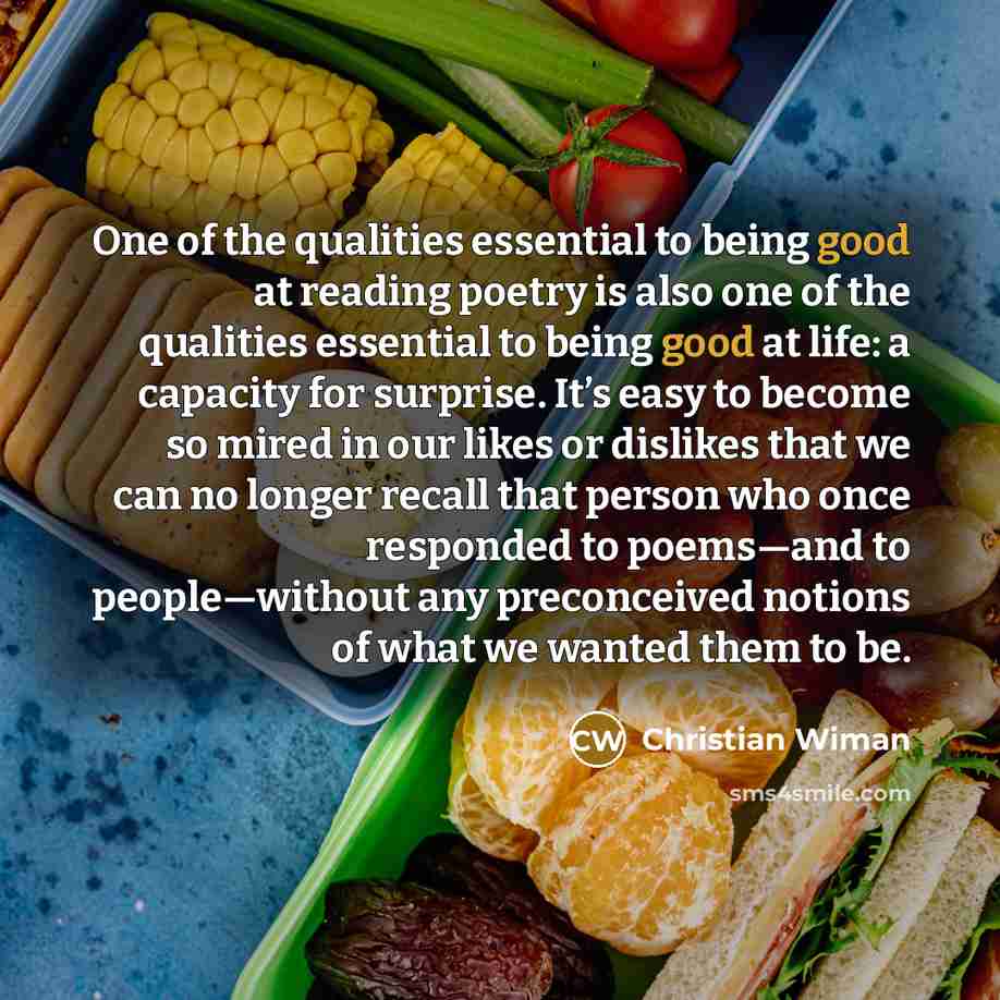 “One of the qualities essential to being good at reading…” quote by Christian Wiman