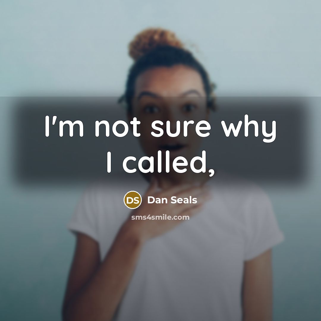 “I'm not sure why I called,…” quote by Dan Seals