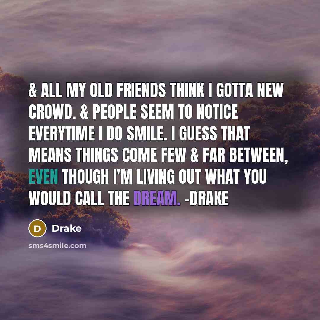 “& all my old friends think I gotta new crowd.…” quote by Drake