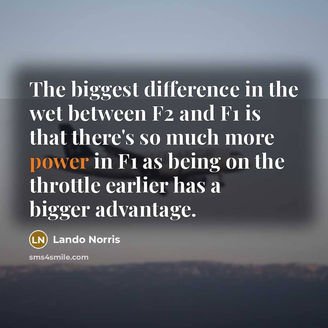 “The biggest difference in the wet between F2 and F1…” quote by Lando Norris