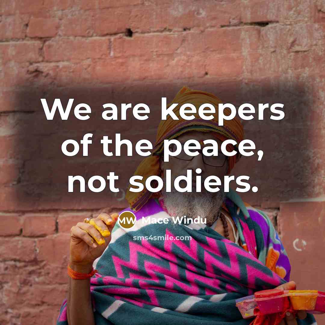 “We are keepers of the peace, not soldiers.” quote by Mace Windu