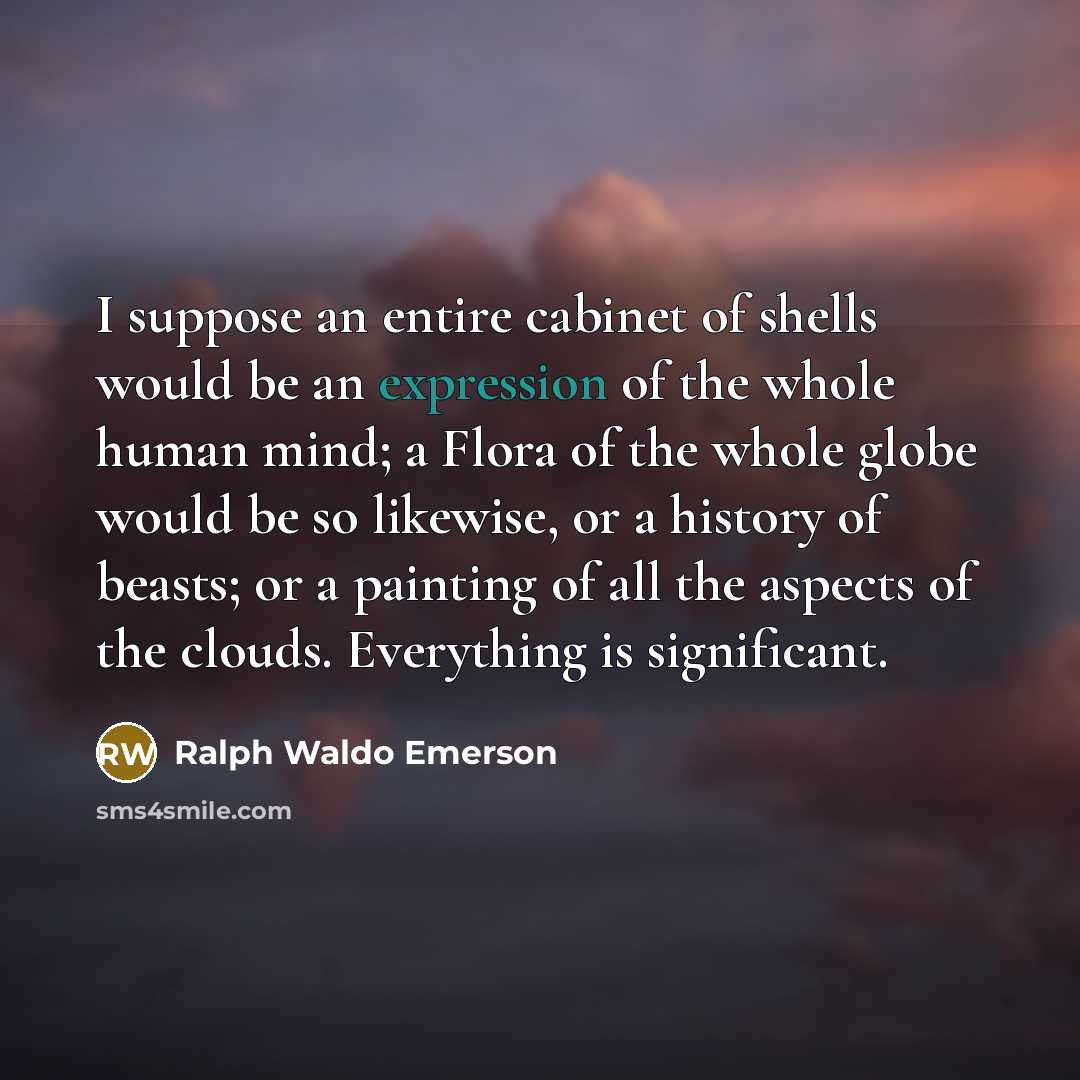 “I suppose an entire cabinet of shells would be an…” quote by Ralph Waldo Emerson