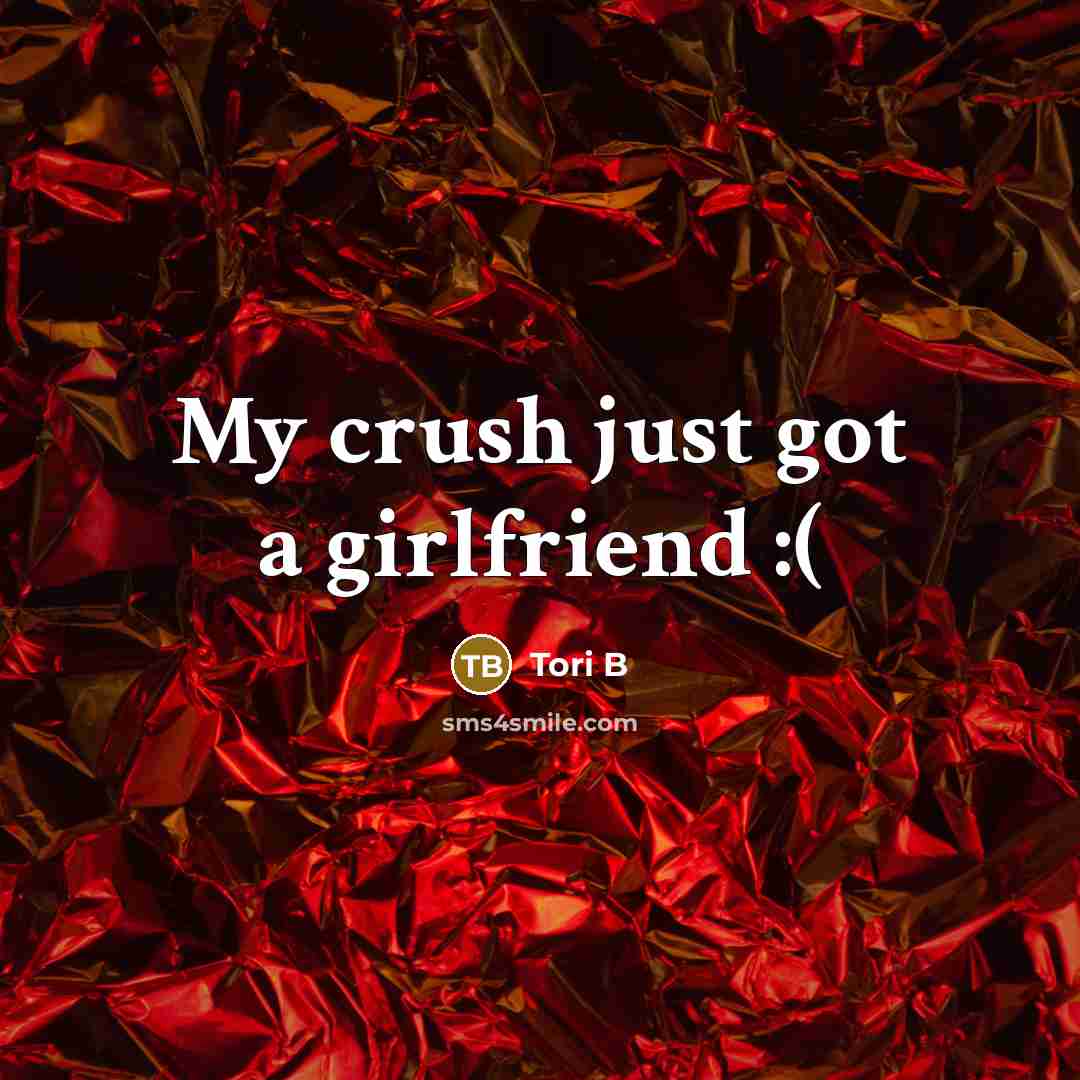 “My crush just got a girlfriend :(…” quote by Tori B