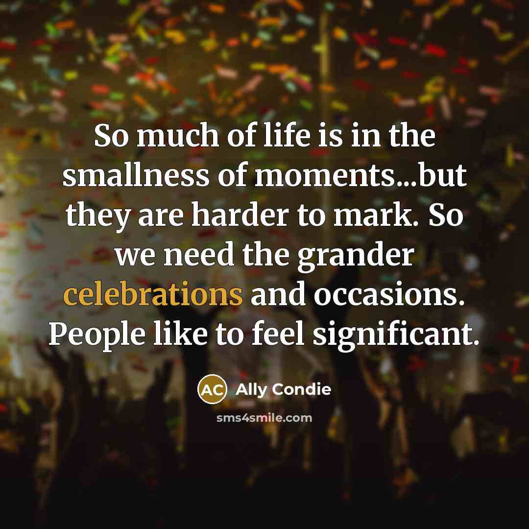 “So much of life is in the smallness of moments...but…” quote by Ally Condie