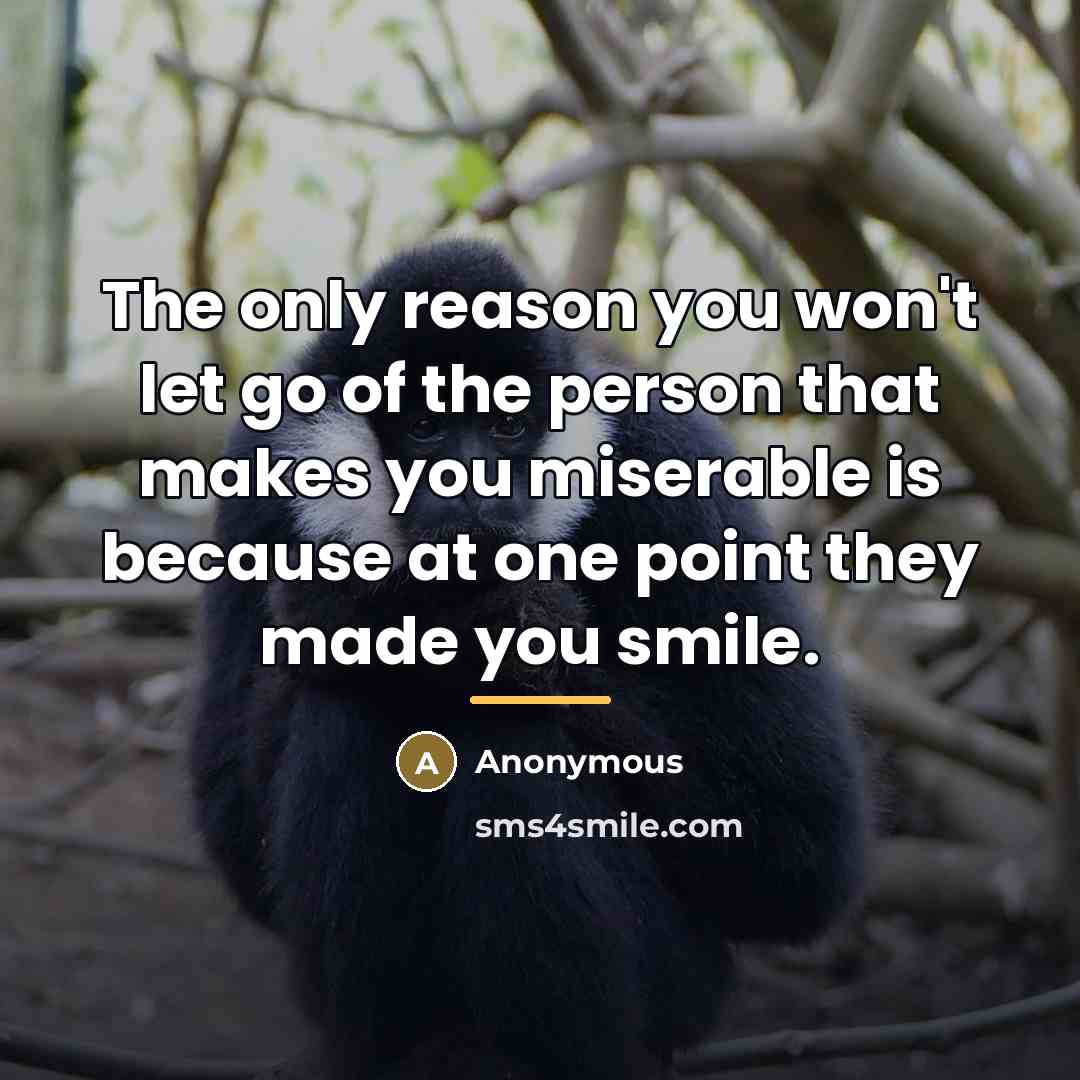 “The only reason you won't let go of the person…” quote by Anonymous