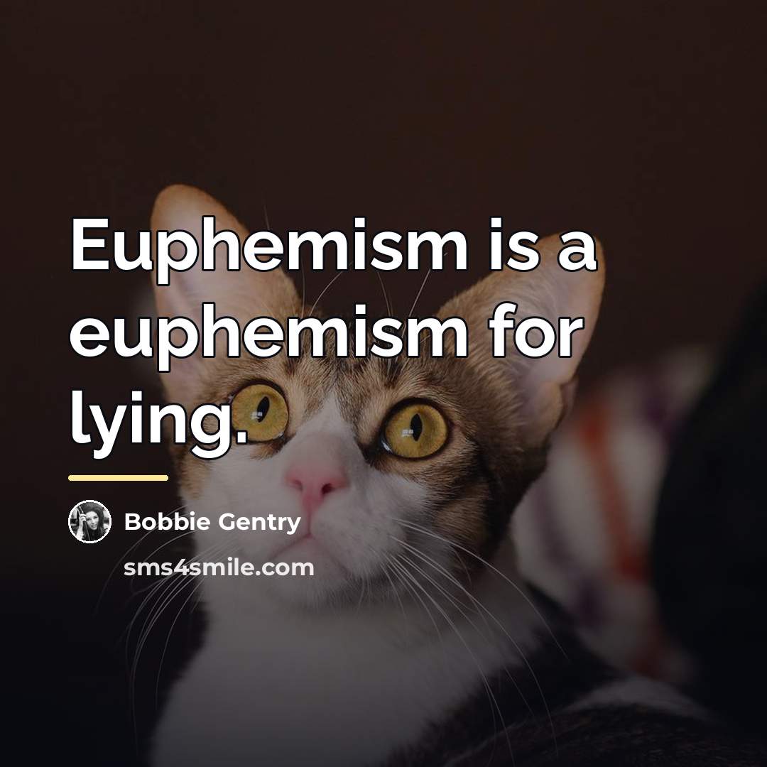 “Euphemism is a euphemism for lying.…” quote by Bobbie Gentry
